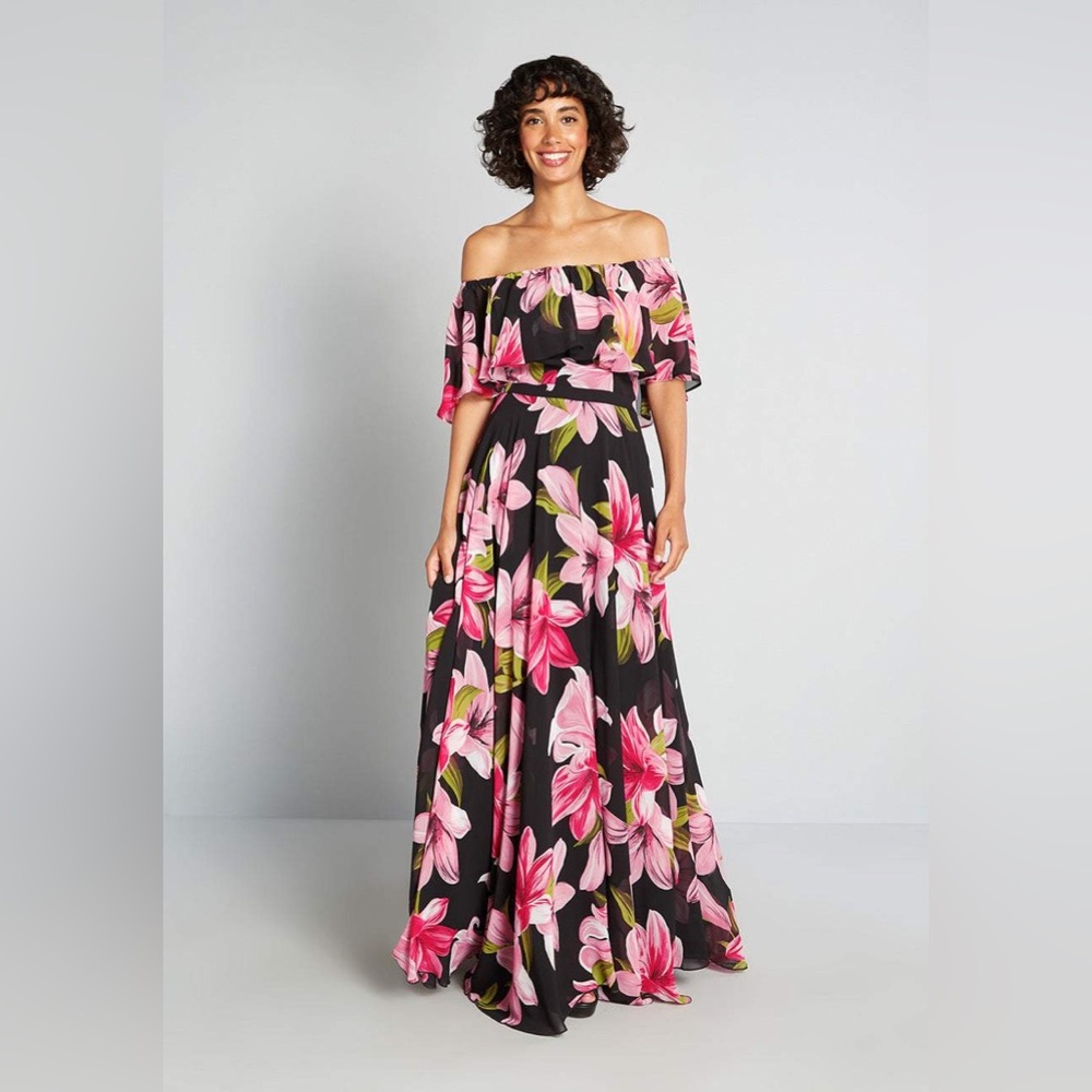 NWT Lily Loveliness Off-Shoulder Maxi Dress ModCloth